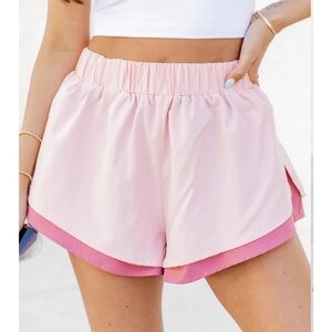Pink Lily Layered Shorts